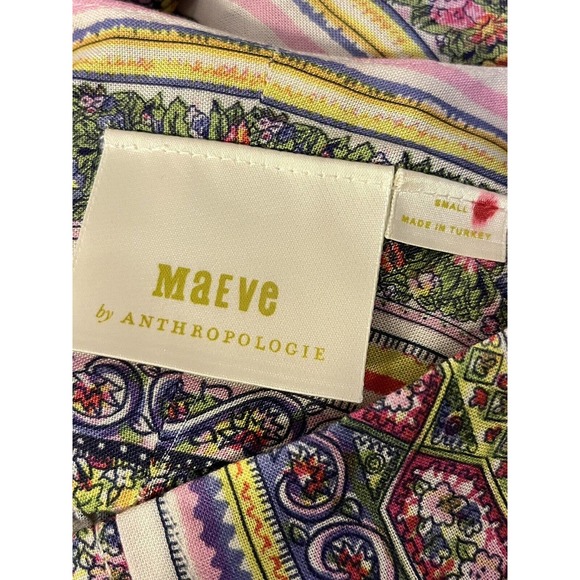 Anthropologie Maeve •S• Floral Print Ceresco Peasant Top Blouse BOHO Shirt Puff - Picture 8 of 12